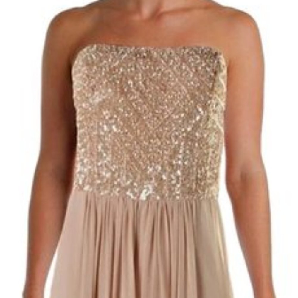Aiden Maatox Beaded Strapless Formal Gown